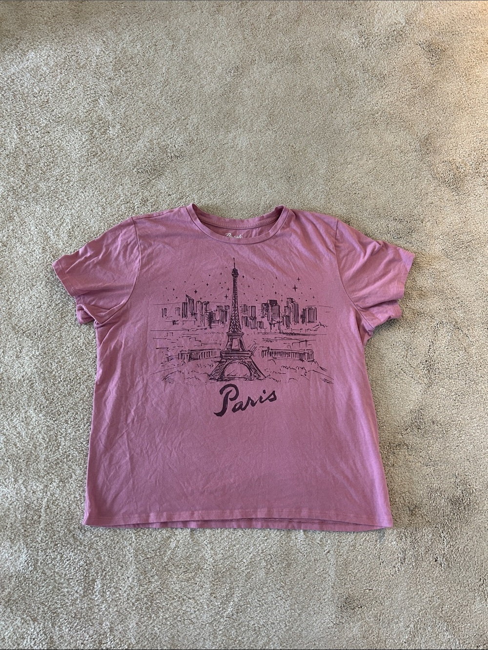 Fleurish Pink Paris Eiffel Graphic Tee